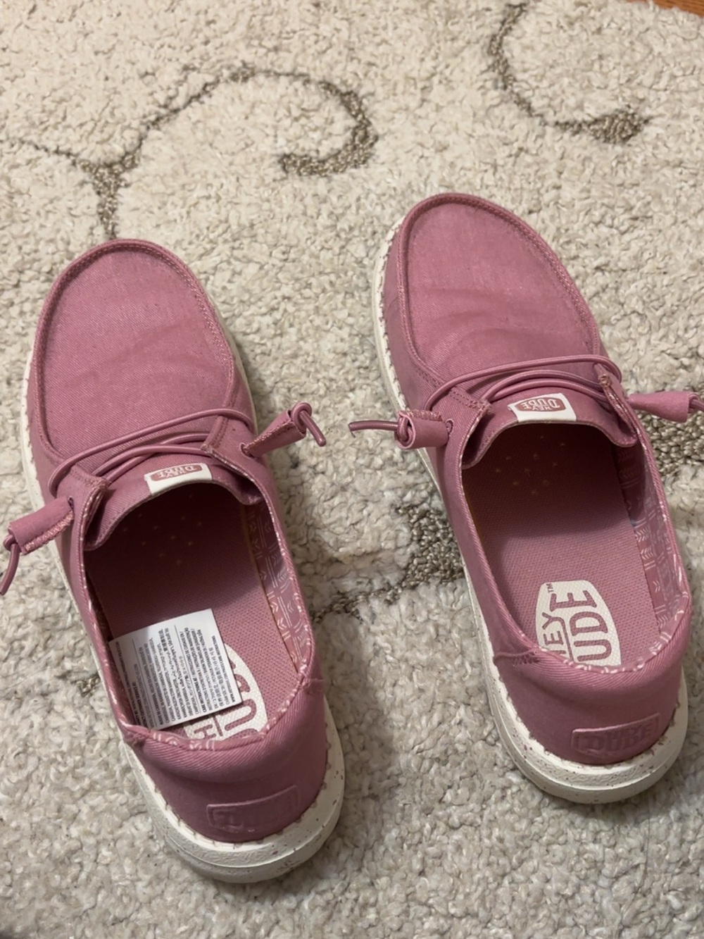Wendy canvas stretch women’s hey dudes in foxglove pink - Picture 3 of 9